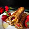 French toast rolls filled with cream cheese and strawberries